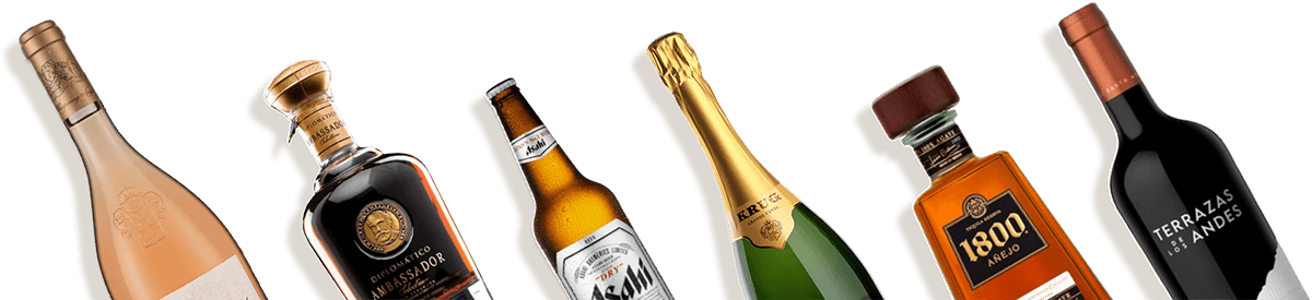 Mixed alcohol bottles