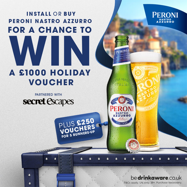 Champers Drinks - Special Offer - Peroni - Chance to win a £1000 vaucher - 600x600